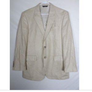 Jos A Bank Mens Blazer Size 42R Beige 100% Silk